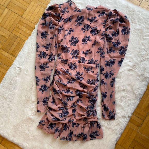 New With Tags Pink Floral Chiffon Dress - Picture 3 of 4